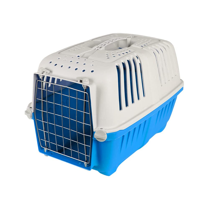 ZENO Pet Carrier Cage for Dog Cat Rabbit Puppy Kitten Animal Portable Crate Travel Transport Car Box with Handle (Blue) Blue - PawsPlanet Australia
