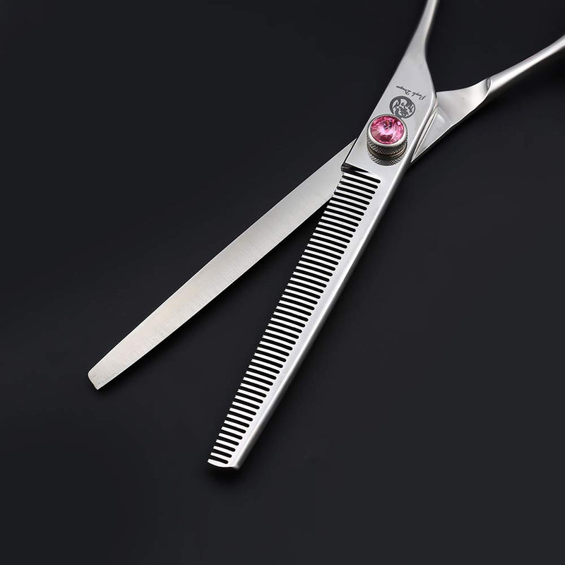 [Australia] - Purple Dragon 7.0 inch Sliver 33 Teeth Left Hand or Right Hand Dog Grooming Thinning Scissors - 440C Stainless Thinning Scissor Chunker Shear - Perfect for Pet Groomer or Family DIY Pet Use Pink 