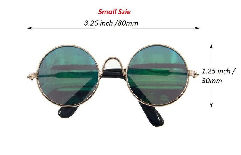 TopE Pet Glasses,Stock Show Funny Cute Dog Cat Retro Fashion Sunglasses Glasses Transparent Eye-wear Protection Puppy Cat,Pet Photos Props for Small/Medium Pet (Gold+Black, Small) Gold+Black S - PawsPlanet Australia
