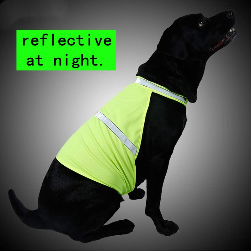 N\C High Visibility Dog Reflective Vest Safety Dog Vest Reflective Clothing Tape M Fluorescent Green 1PCS - PawsPlanet Australia