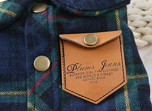 [Australia] - BBEART Pet Clothes, England Plaid Double Layer Flannel T-Shirt Autumn Winter Warm Dog Clothes for Small or Medium Pet Dogs Clothing Chihuahua Yorkshire Poodle Apparel Costumes M Green 