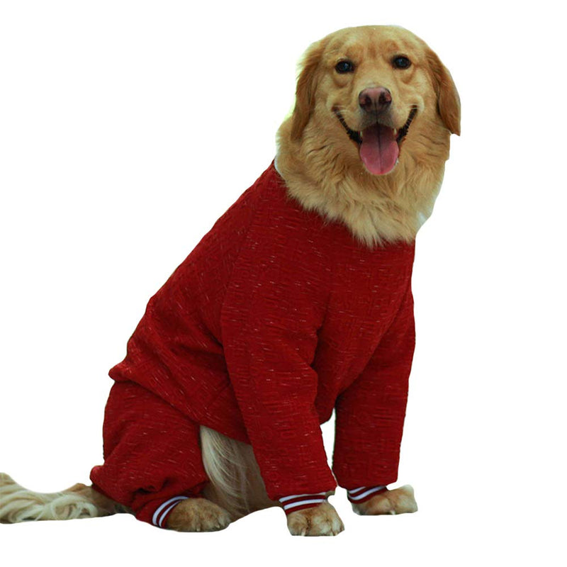 [Australia] - FLAdorepet Large Dog Clothes Jumpsuit, Full Coverage Pajamas,Dog Onesies Shirt,Replace Medical Cone,Contains Shedding of Dog Hair 38 Red 