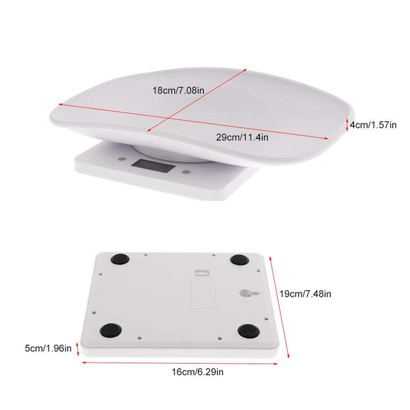 Hamkaw Digital Pet Weight Scale with LCD Electronic Scales For Measuring Baby, Small Dog, Cat, Dog (Capacity up to 10 kg /22 lb) White - PawsPlanet Australia