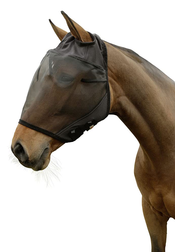 Kerbl Fly Mask with Ear Holes black Poney - PawsPlanet Australia