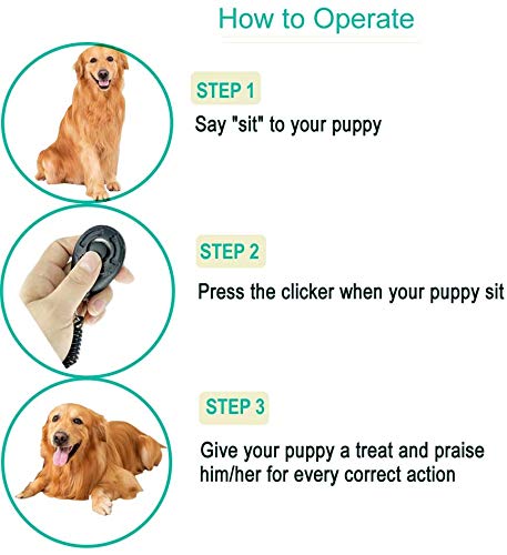 [Australia] - MaGreen 4-Pack Dog Training Clicker Big Button Portable with Wrist Strap - Pet Training Clickers for Dogs Cats Puppy Birds Horses (4 PCS) 