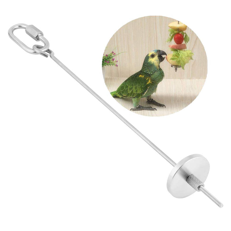 ViaGasaFamido Bird Feeder Toy, Stainless Steel Parrot Stick Holder Bird Skewer Fruit Vegetable Food Cage Foraging Toy Parrots Treating Tool for Finch Canary Bird(L) L - PawsPlanet Australia