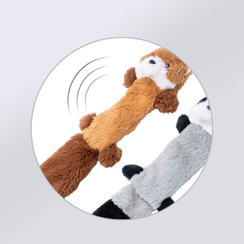 JOYELF Plush Squeaky Dog Toy, Stuffed Animals for Dog, Fox and Raccoon with Crinkle Paper Fox Raccoon - PawsPlanet Australia