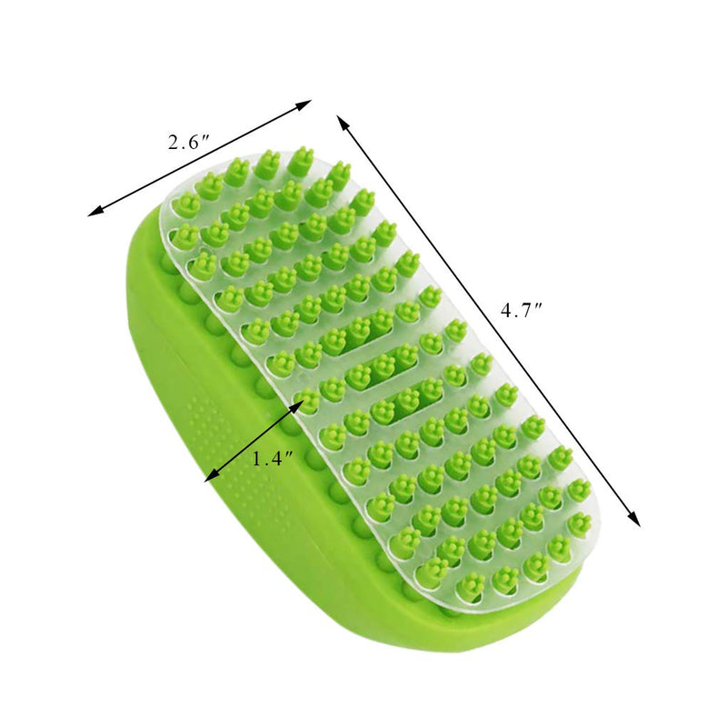 Andiker Pets Bath Massage Brush for Dog Shower with Transparent baffle Easy to Remove Shed Hair Bath Grooming Comb Tool Made of Soft Rubber (Green) Green - PawsPlanet Australia