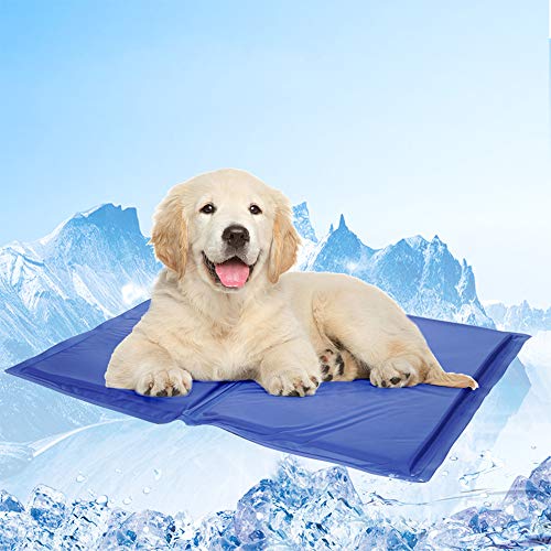 WeFine Dog Cooling Mat 90 * 50cm, Large Pet Cool Mat Dog Cooling Pad with Self Cooling Gel, Non-Toxic Activated Gel Cooling Pad Pet Ice Mat, Great for Dogs Cats to Stay Cool This Summer - PawsPlanet Australia