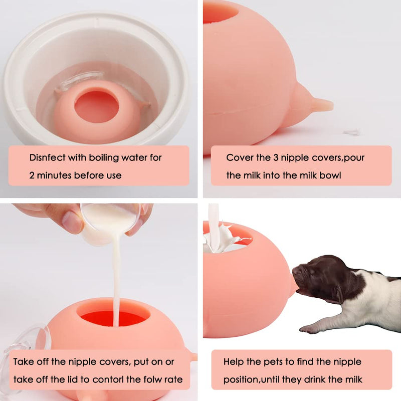 SOPEWOD 3 Pacifiers Puppy Kitten Silicone Feeder- Soft Puppy Milk Feeder Silicone Puppy Feeder for Feeding Small Pets Puppy Kitten- 200 mL… - PawsPlanet Australia