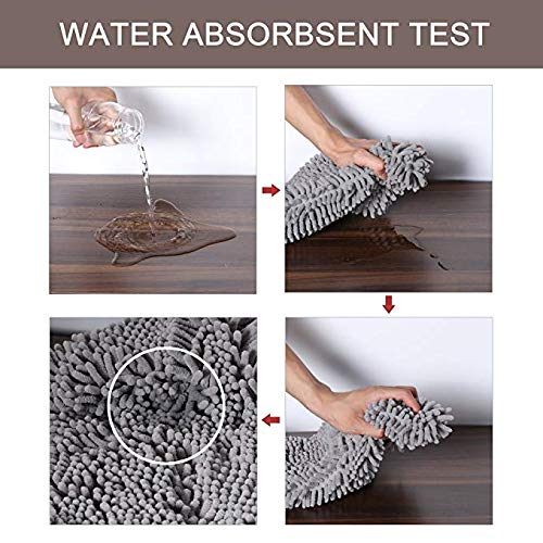 BW&HM Dog Towel Microfibre Pet Bath DryingTowel Dog Shammy Towel Super Absorbent Hand Pocket 35 x 80 cm Grey 35x80 cm - PawsPlanet Australia