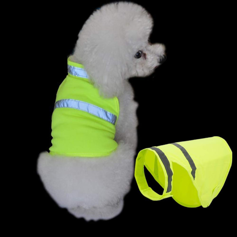 N\C High Visibility Dog Reflective Vest Safety Dog Vest Reflective Clothing Tape M Fluorescent Green 1PCS - PawsPlanet Australia