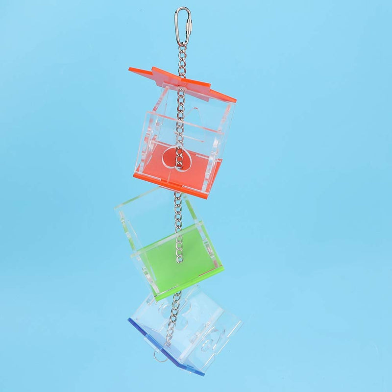 Parrot Foraging Toy, Multilayer Hanging Treat Foraging Feeding Storage Transparent Acrylic Food Dispenser Hanging Fruit Vegetable Millet Food Basket - PawsPlanet Australia