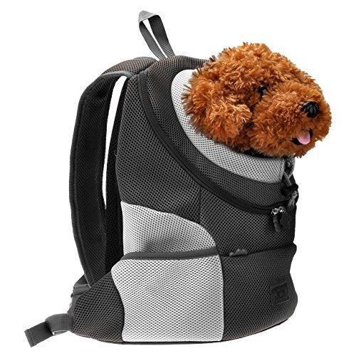 [Australia] - CozyCabin Latest Style Comfortable Dog Cat Pet Carrier Backpack Travel Carrier Bag Front for Small Dogs Carrier Bike Hiking Outdoor M (0-6.6 lbs) Black 