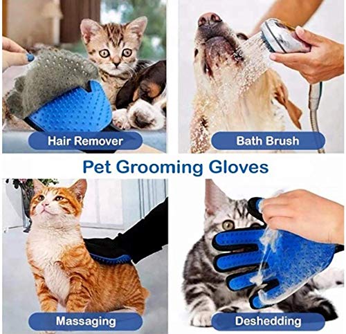 New Pair (Right and Left Included) Pet Grooming Glove for Dogs and Cats, Hair Remover, for Long and Medium or Short Fur, Washable, 1 Size Fits All - PawsPlanet Australia