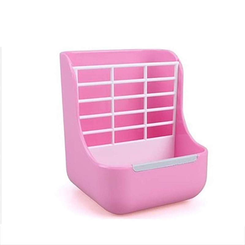 Zunbo 2 in 1 Plastic Frame Hay Feeder Feeding System for Rabbits Guinea Pigs Chinchilla and Other Small Animals (Pink) Pink - PawsPlanet Australia
