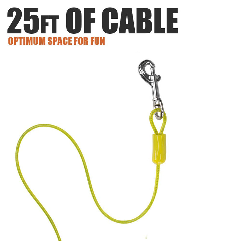 [Australia] - BV Pet Small Tie Out Cable for Dog up to 35 Pound, 25-Feet Basic 