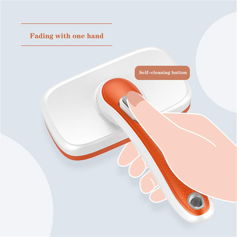 Inbell Retractable Brush, One-Button Dehairing Comb, Hair Removal Comb, Pet Brush, Automatic Depilation Comb, Sticking Needle Comb Orange - PawsPlanet Australia