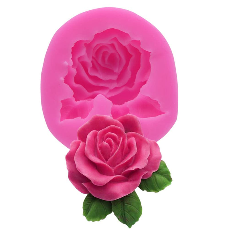 3D Rose Flower Shape Silicone Soap Mold Form Chocolate Cake Mold Handmade Diy Cake Fondant Decoration Soap Making Silicone Mold (AB) AB - PawsPlanet Australia