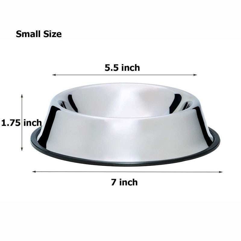 [Australia] - Mlife Stainless Steel Dog Bowl with Rubber Base for Small/Medium/Large Dogs, Pets Feeder Bowl and Water Bowl Perfect Choice (Set of 2) 8oz 