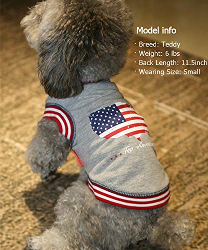 kyeese Dog Shirt American Flag Patriotic Soft Dog T-Shirt Tank Top Sleeveless Vest for Small Dogs Large - PawsPlanet Australia