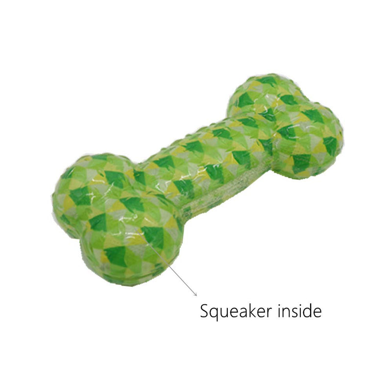 PUPWONG Dog Squeaky Chew Bone Toys With Bouncing Latex Squeak Floating Fetch Toy For Puppy and Dogs (Green) - PawsPlanet Australia