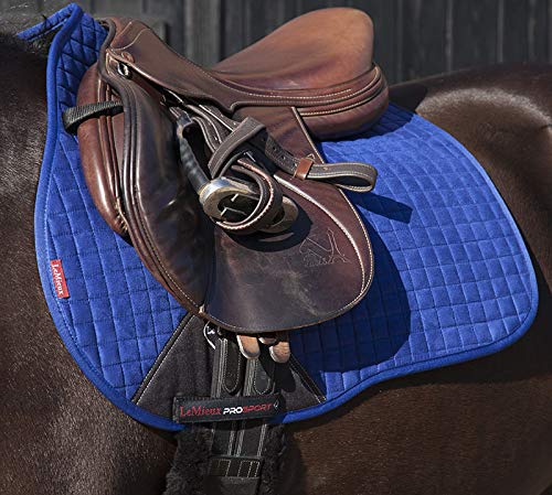 LeMieux Prosport Suede Gp Square Saddle Pad L Benetton Blue - PawsPlanet Australia