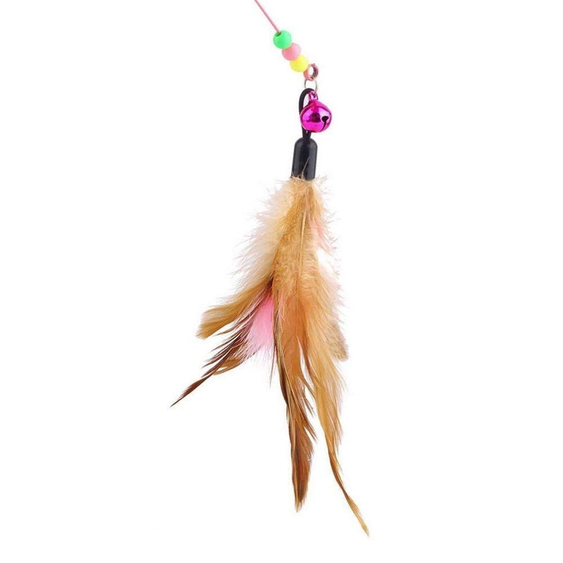 [Australia] - Fishfly Cat Teaser Cat Wire Dangler Wand Toys with Beads Bells and Feather Interactive (2 Pack) 