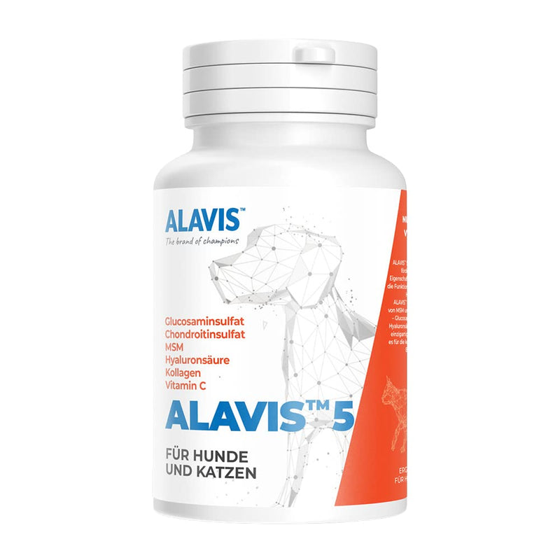 ALAVIS 5 joint complex for dogs and cats with glucosamine, chondroitin, MSM, collagen II and hyalurononan - 90 tablets - PawsPlanet Australia