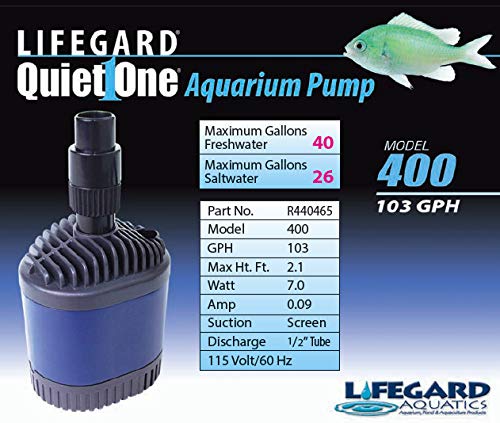 [Australia] - Quiet One Lifegard Aquarium Pump, 106-Gallon Per Hour 