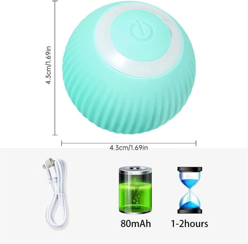 Mkitnvy Interactive Cat Toy Ball, Cat Ball with LED Light, 360° Self-Rotating Electronic Cat Ball, Stimulating Hunting Drive, Funny Balls Toy for Cats, Blue - PawsPlanet Australia