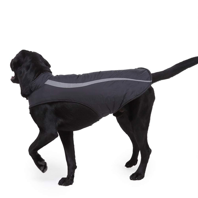 Geyecete Cozy Waterproof Windproof Dog Vest Winter Coat Warm Dog Apparel Cold Weather Dog Jacket for Small Medium Large Dogs -Black-L L Black - PawsPlanet Australia
