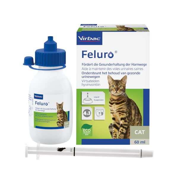 Virbac Feluro | Double pack | 2 x 60ml | Supplementary food for cats | To support maintaining the health of the urinary tract | For cell health during oxidative stress - PawsPlanet Australia