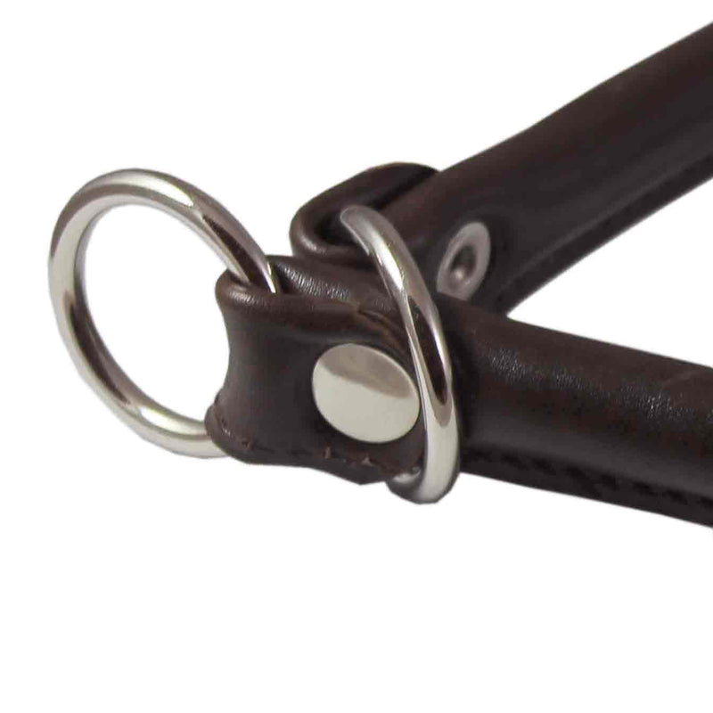 [Australia] - Round Genuine Rolled Leather Choke Dog Collar 19" Long Brown 