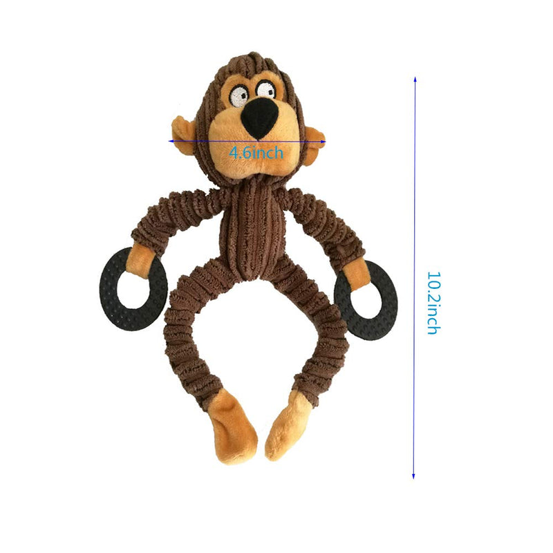 Bello Luna Monkey Dog Squeaky Toy with Rubber Ring for Puppy Small Medium Large Dogs - PawsPlanet Australia