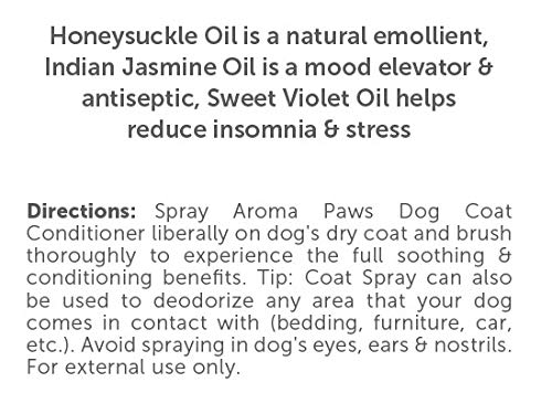 [Australia] - Aroma Paws Scented Dog Coat Spray – Cleansing, Conditioning, Moisturizing – Toxin Free, Healthy Ingredients – Aromatic Grooming Puppy Spray – Loosens Knots, Tangles – 4.5 Oz. Honeysuckle Jasmine 