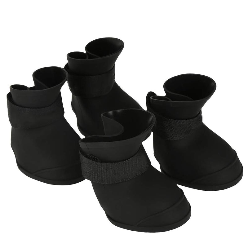 Dog Shoes, 4pcs Silicone Water Resistant Dog Shoes Anti-slip Dog Rain Boots Perfect for Puppy(XL-black) XL black - PawsPlanet Australia