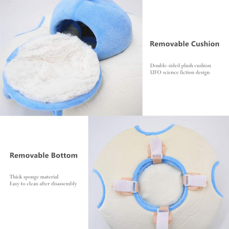 [Australia] - JanYoo Dwarf Hamster Tunnels Cute Accessories UFO Fleece Tubes Hideout Hanging Toys Cages for Gerbils Hedgehogs Small-Sized Animals 