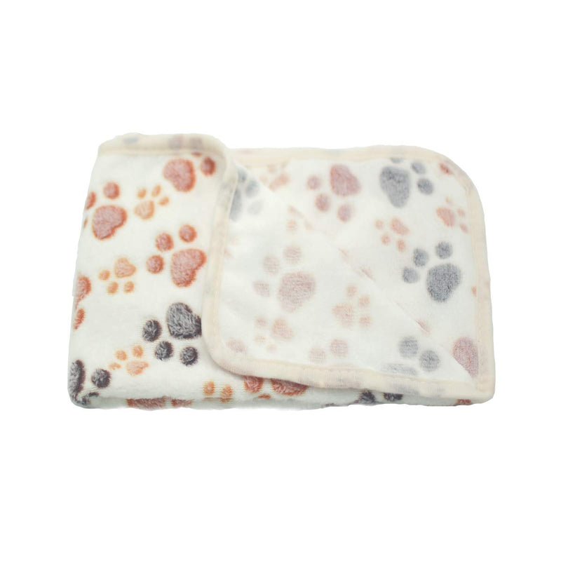 1 Pack 3 Puppy Dog Blankets Super Soft Warm Sleep Mat Fluffy Premium Fleece Pet Blanket Flannel Throw for Dog Puppy Cat - Paw Print Small(23"x16") Small(23"x16") Beige/Pink/Brown - PawsPlanet Australia