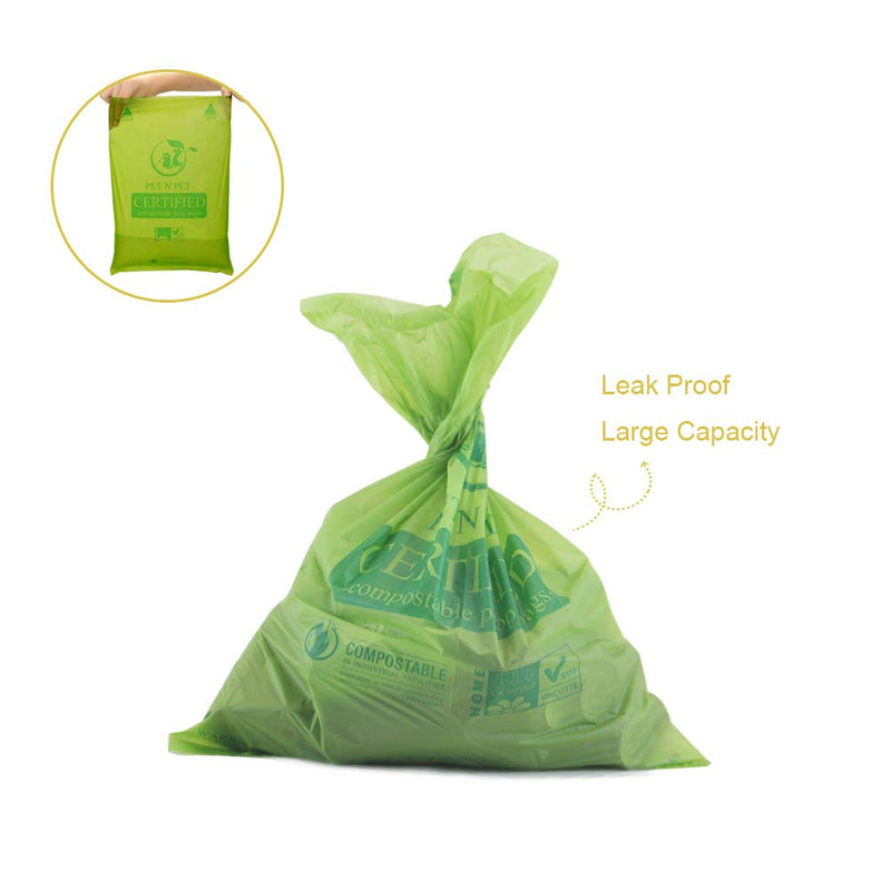 [Australia] - PET N PET Poop Bags 240 Count Biodegradable Poop Bags 100% Vegetable-Based Corn Starch Compostable Poop Bags Unscented Dog Poop Bags Refill Rolls Green 