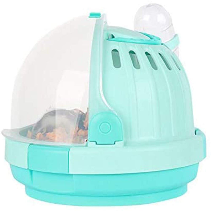 JUILE YUAN Portable Hamster Carry Cage Habitat, 7.6x6.5in Small Animal Cage, with Water Bottle Travel Handbags &Outdoor Carrier Vacation House for Like Dwarf Hamster, Chinchilla, Mouse Green - PawsPlanet Australia