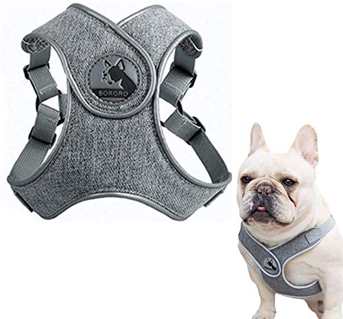 ABRRLO Pet Dog Harness for Small Medium Dogs Reflective Harness Vest Air Mesh Adjustable Dog Harness Soft Padded Breathable (XS, Grey) XS - PawsPlanet Australia
