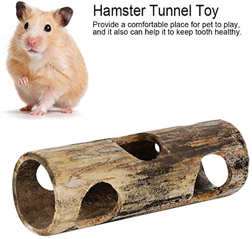 Hamster Tunnel, Natural Bamboo Exercise Tube Hideout Toy for Dwarf Hamsters Small Hedgehogs Gerbils(M) M - PawsPlanet Australia