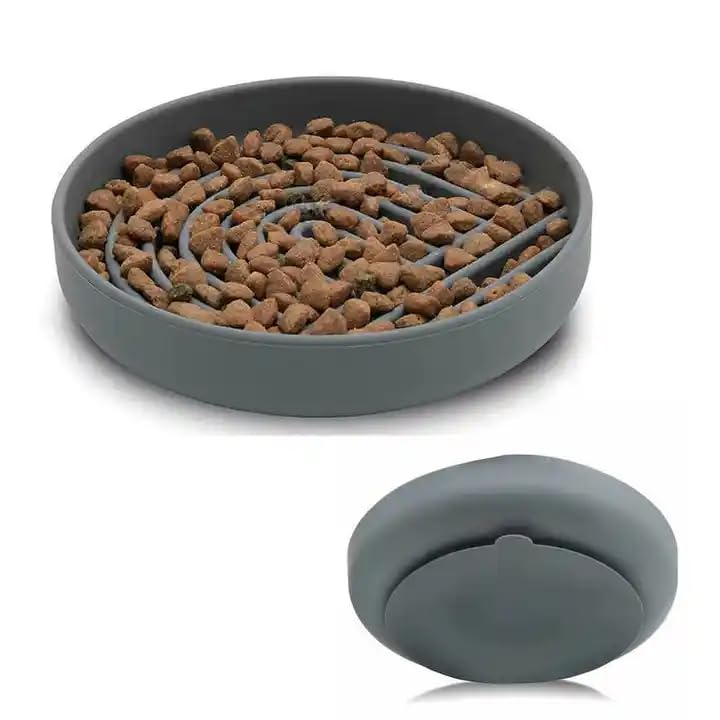 Silicone Slow Feeder Dog and Cat Bowl | Pet Slow Food Bowl | All Breed Sizes | Promote Healthy Digestion | Silicone Puzzle Slow Feeder Bowl | Safe Pet Slow Eating | Non-Slip - PawsPlanet Australia