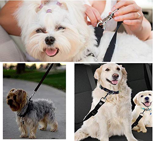 Anlising Car Dog Safety Belt, Pack of 2 Dog Safety Belt, Universal Dog Safety Belt, Adjustable Dog Belt with Elastic Shock Absorption for All Dog Breeds - PawsPlanet Australia