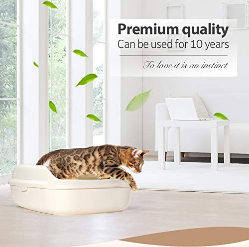 BPS, cat care, cat toilet, bowl toilet, cat litter bowl, open, made of plastic, with scoop, size S (yellow-brown) yellow-brown - PawsPlanet Australia