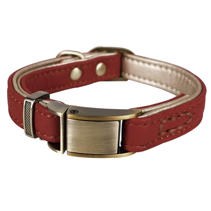 Penivo Large Dog Leather Collars Metal Buckle Pet Luxury Medium Small Dogs Adjustable Basic Classic Collar (L (35cm-52cm), Red) L (35cm-52cm) - PawsPlanet Australia