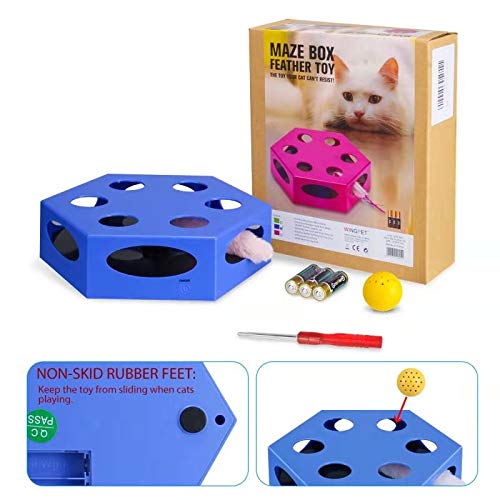 [Australia] - Joansan Interactive Cat Toy Timer, Electronic Random Rotating Teaser, Auto Shut Off Cat Toy, Catnip Ball Included, Good for Cats Kitten Exercise Chaser and Hunting Training 