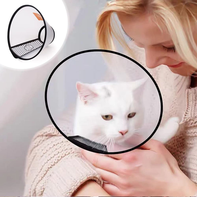 NA 2 Pcs Adjustable Recovery Cat Cone Dog Cone Collar Clear Padded ECollar with Breathable Soft Edge for Dogs, Cats, Puppies white 3r - PawsPlanet Australia