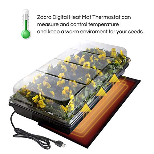 [Australia] - Zacro Digital Heat Mat Thermostat - Reptile Heat Pad, for Seed Germination41-108°F, 1-Pack, Black Green & Blue 